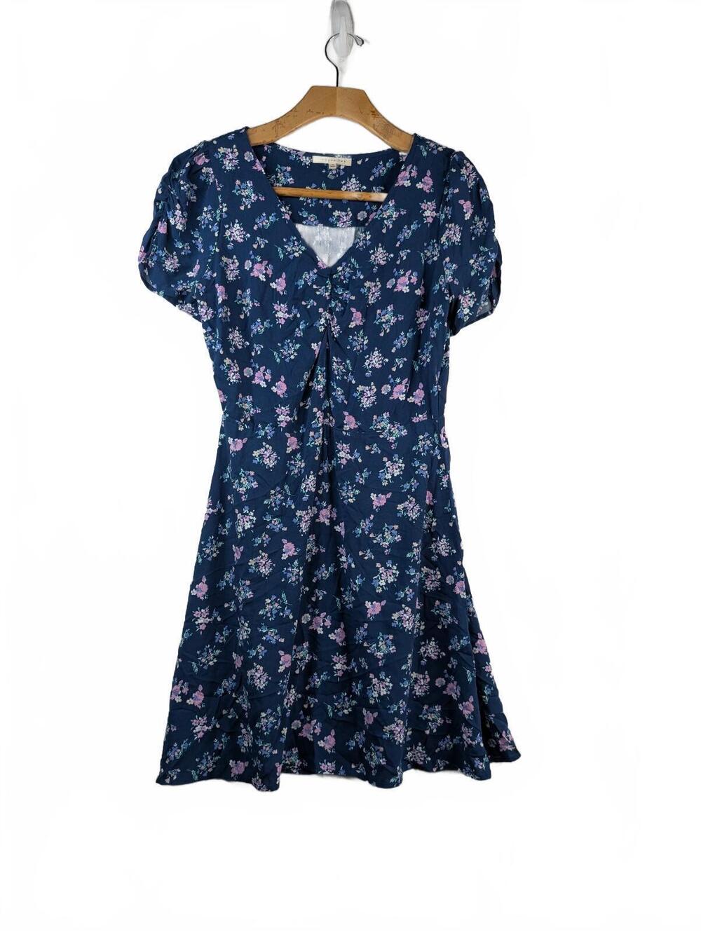 NWT Copper Key Navy Blue Floral Print Mini Dress Size M
